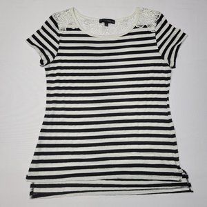 Yuni Los Angeles Striped Lace Top